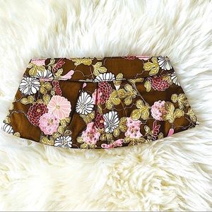 Satin floral clutch